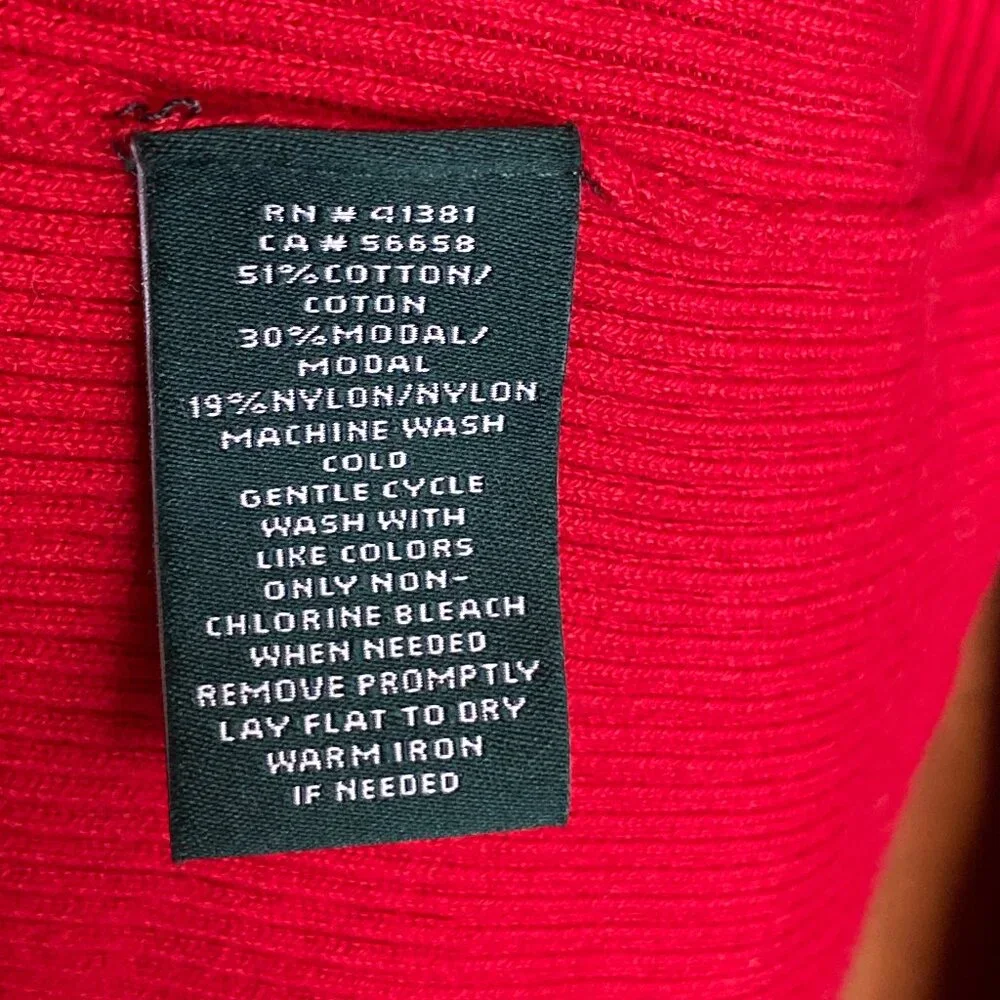 Lauren Ralph Lauren Pullover Sweater, NEW,US M, Long Sleeve, Boat Neck, Red - Picture 9 of 10